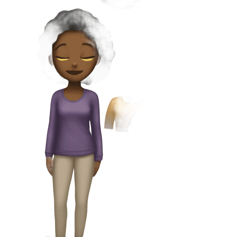 black girl with head down emoji