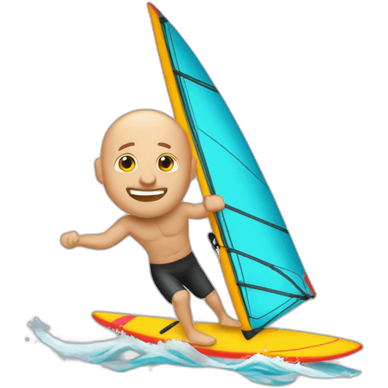 bald windsurfer emoji