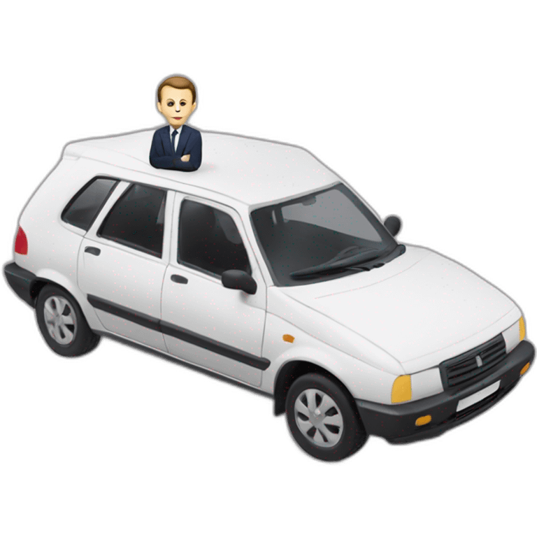 macron sur une voiture emoji