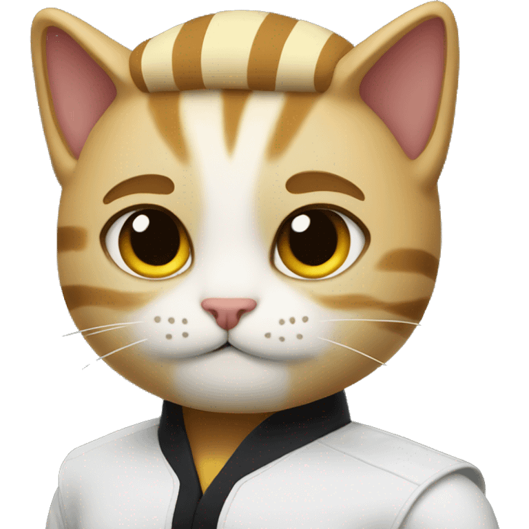 cat in cobra kai uniform emoji