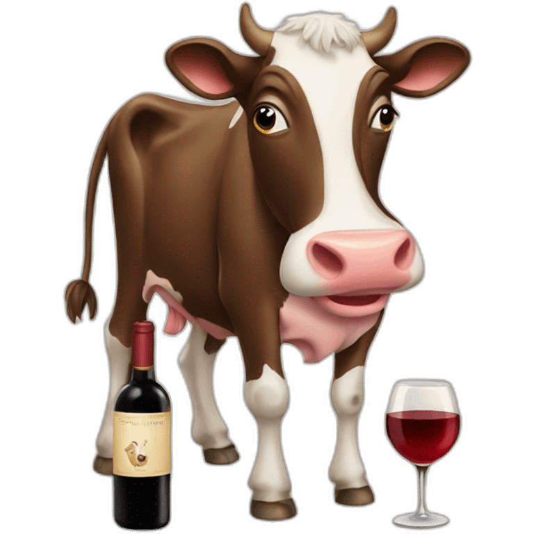 cow drinking wine emoji