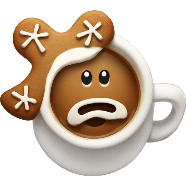 Coffee with gingerbread emoji