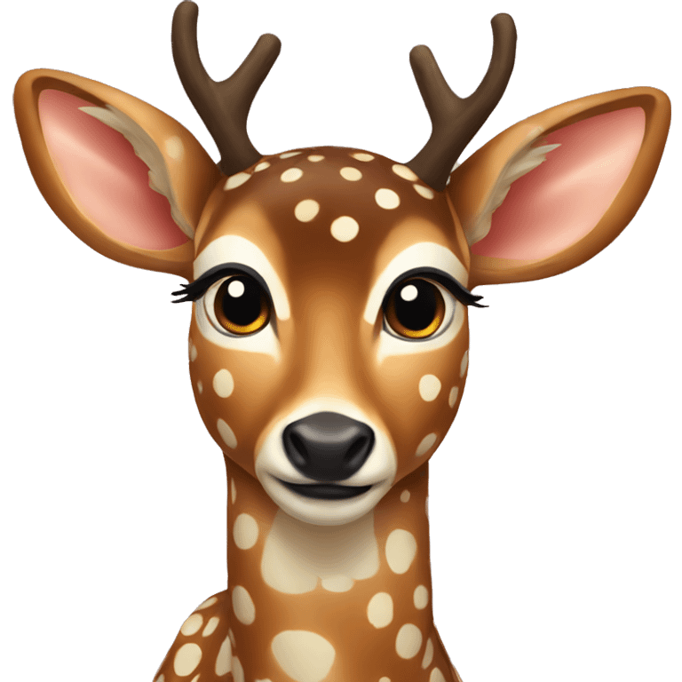 spotted deer with a bow on  emoji