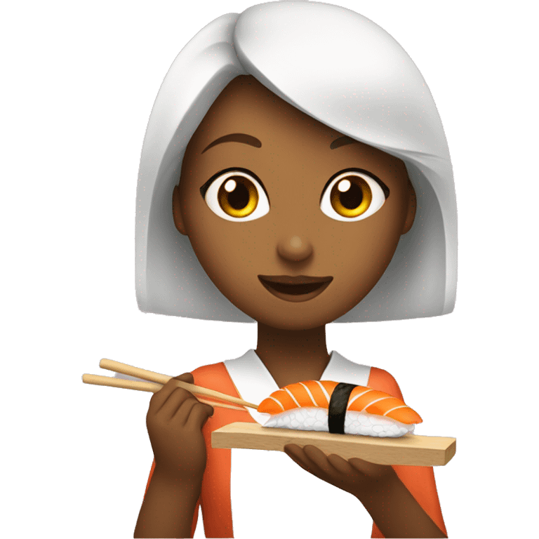 A girl eating sushi  emoji