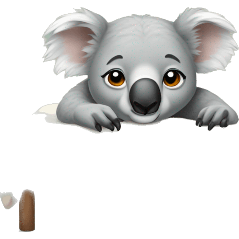 a koala lying in bed emoji