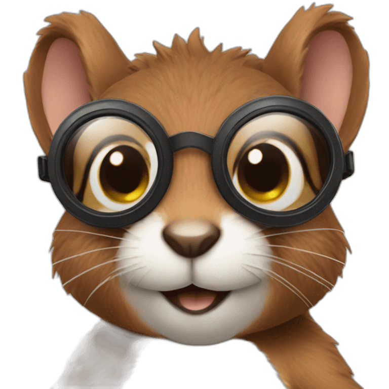 cute squirrel wearing goggles emoji