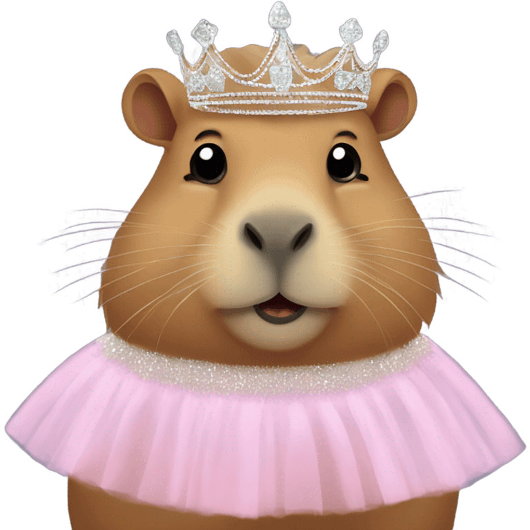 capybara wearing a tutu on and tiara  emoji