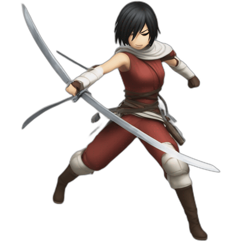 mikasa ackerman full body fight emoji