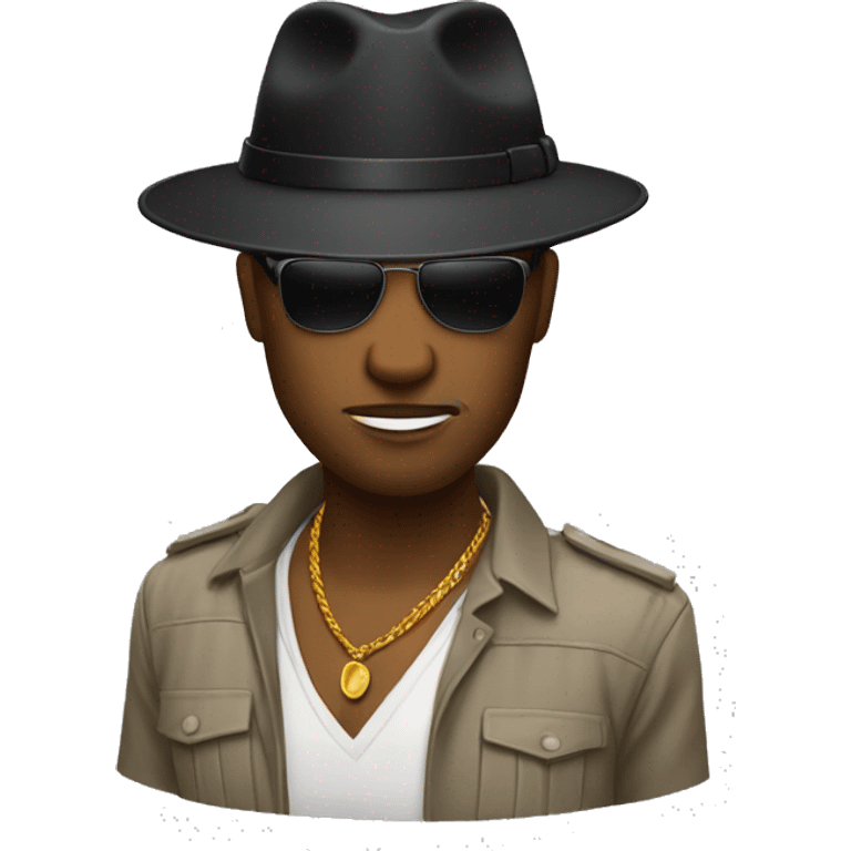 black gangsta fedora safari flaps emoji