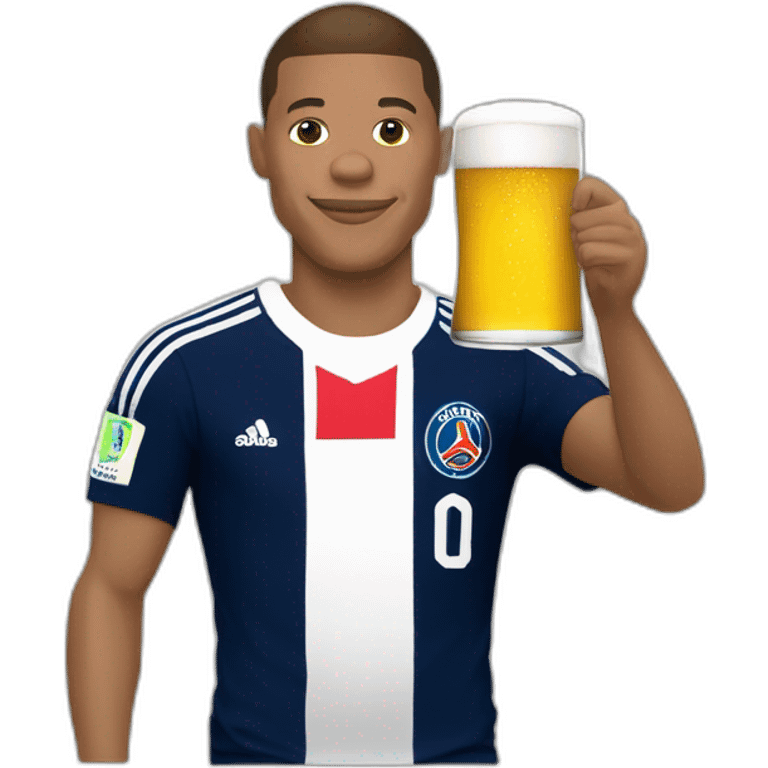 Killian Mbappé qui boit une biere emoji