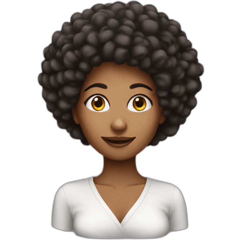 Woman afro funny emoji