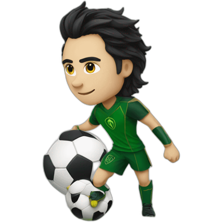 Loki playing soccer emoji