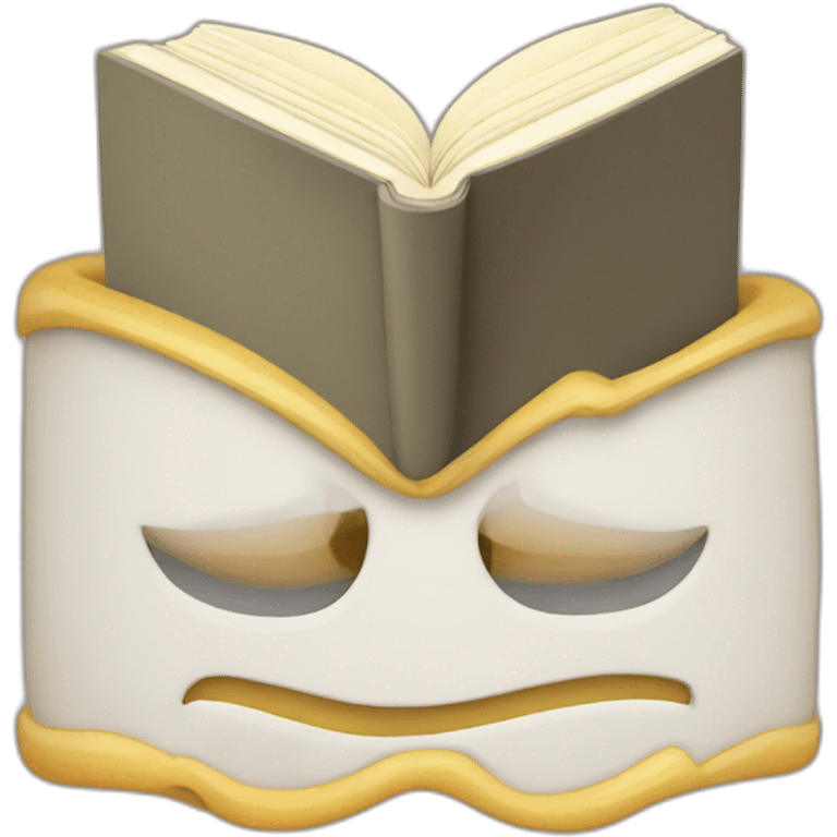 a person with a book where their head should be emoji