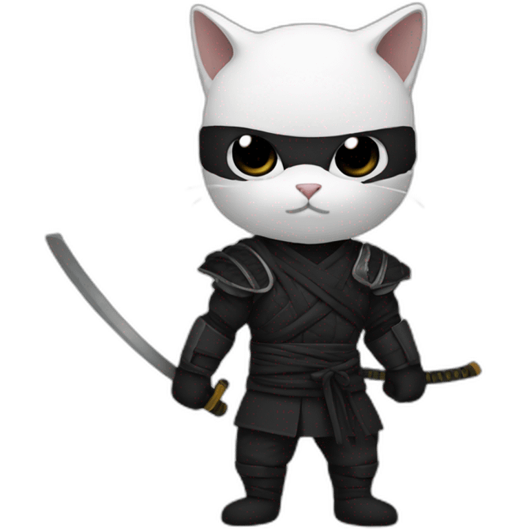 Cat ninja white emoji