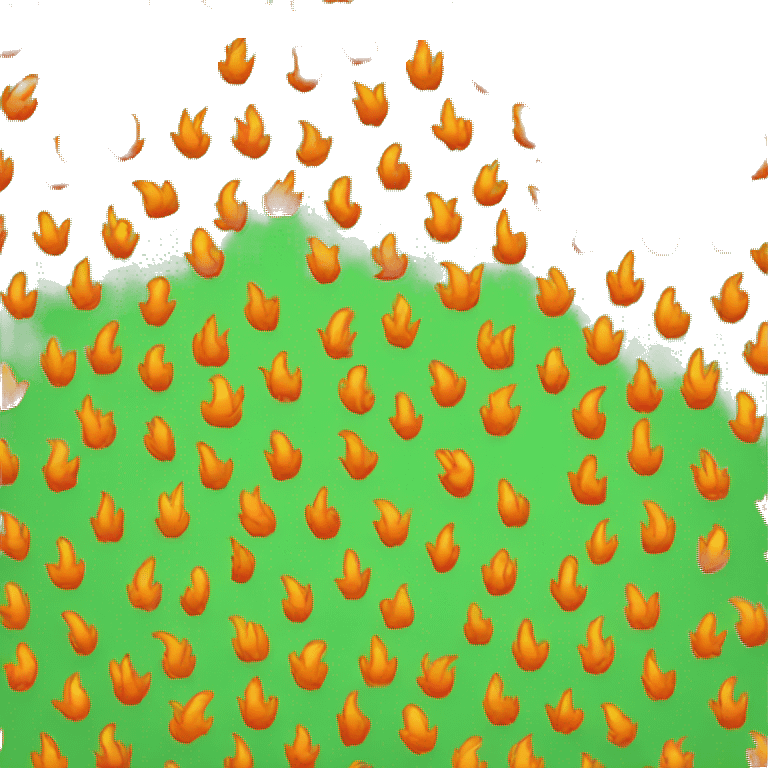 Green and orange fire symbol emoji