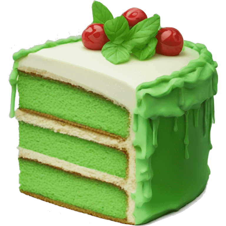 Realistic green layered cake emoji