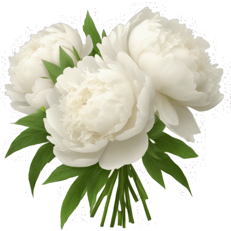 bouquet of white peonies emoji