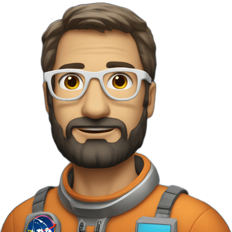 caucasian-man astronaut black-beard white-glasses emoji