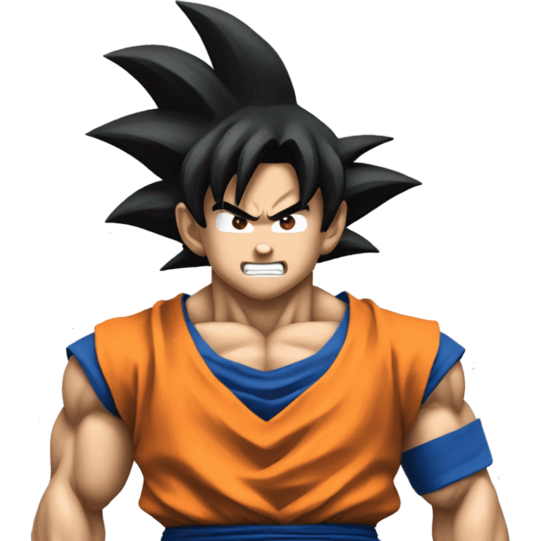 Goku con cara enfadada emoji