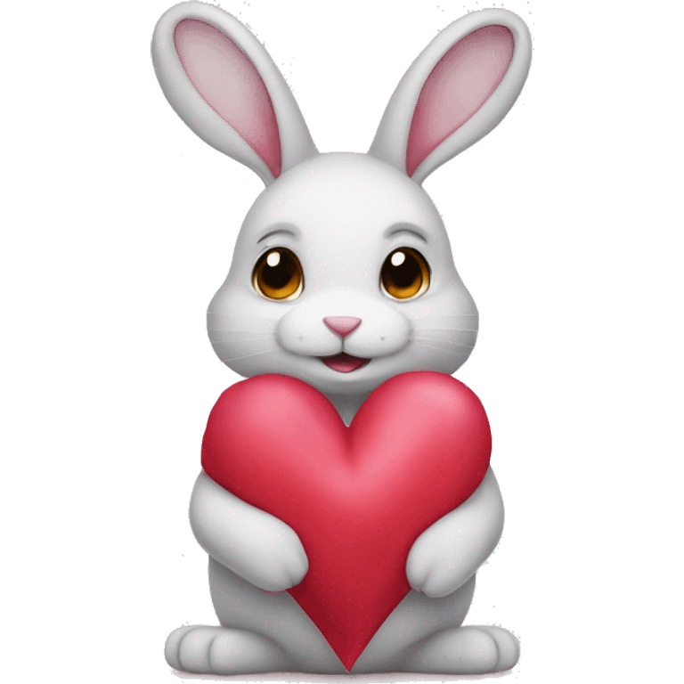 Heart ribbon rabbit emoji