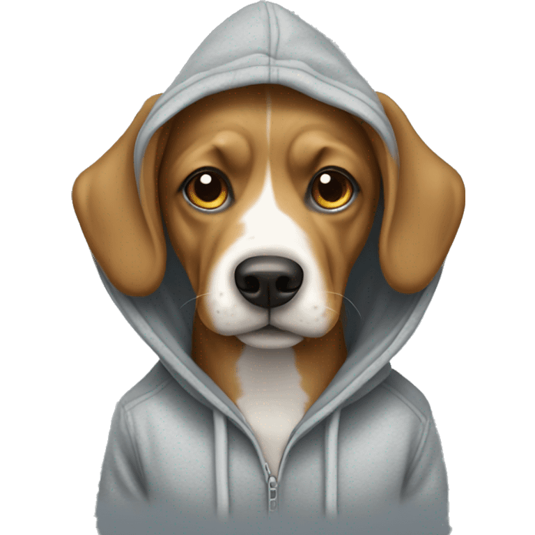 Doodle dog wearing a hoodie emoji