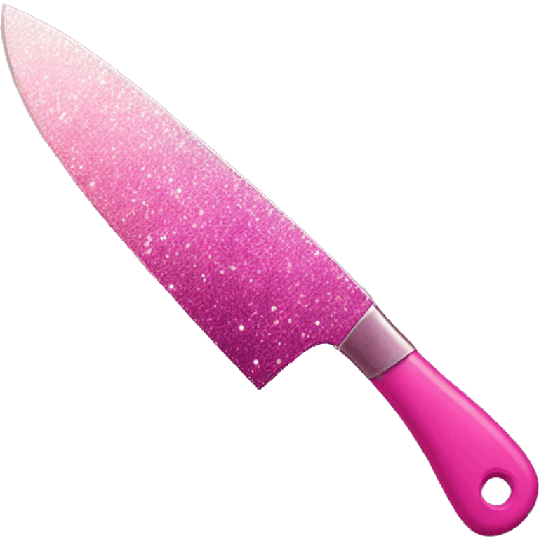 Pink ombré knife with glitter  emoji