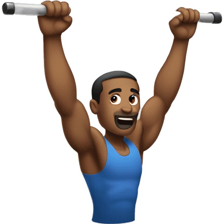 Guy doing a pullup emoji