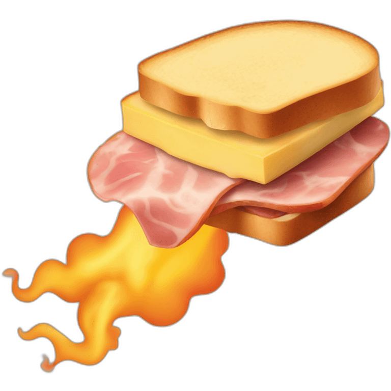 ham and cheese sandwich on fire emoji