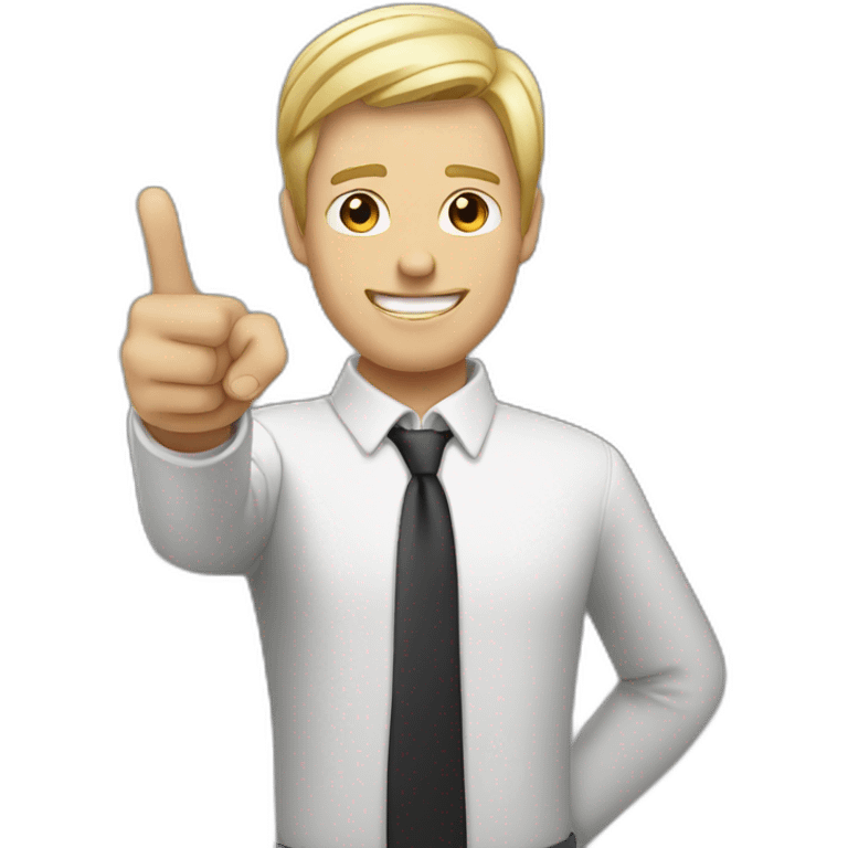 pointing index finger upwards white blonde man emoji