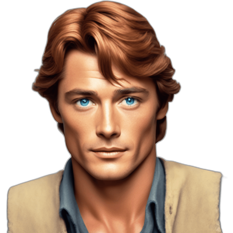 Alain delon young blue eyes neat gelled flat red hair farmer emoji