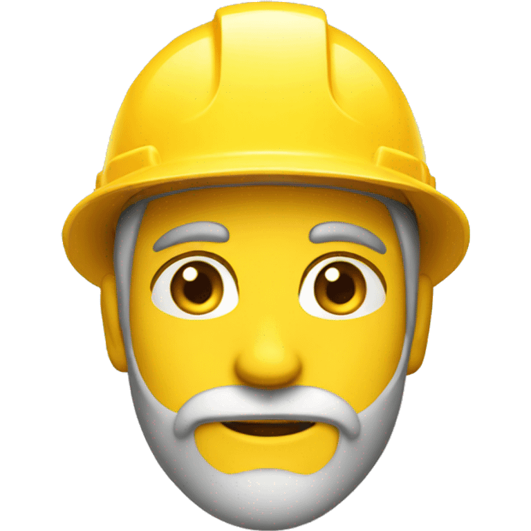 A braver man, with beard, white skin, with a construction hat yellow emoji