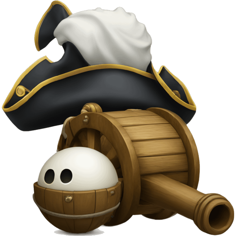 pirate canon with canon balls emoji