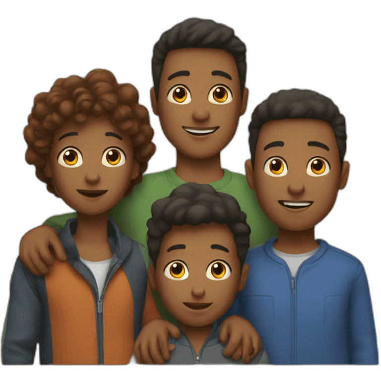 Family with three boys emoji