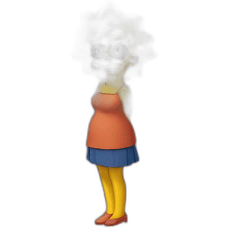 Lisa Simpsons qui est debout et qui tient Maggie Simpsons emoji