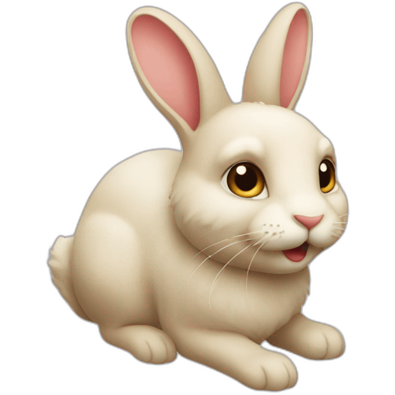 Lapin sur chat emoji