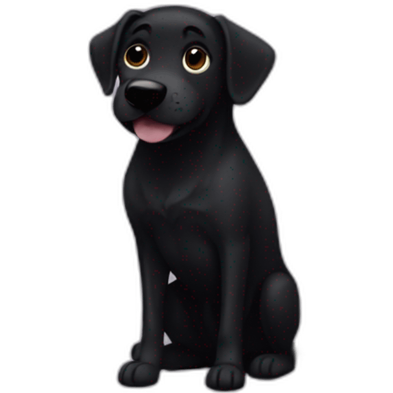 Black dog love emoji