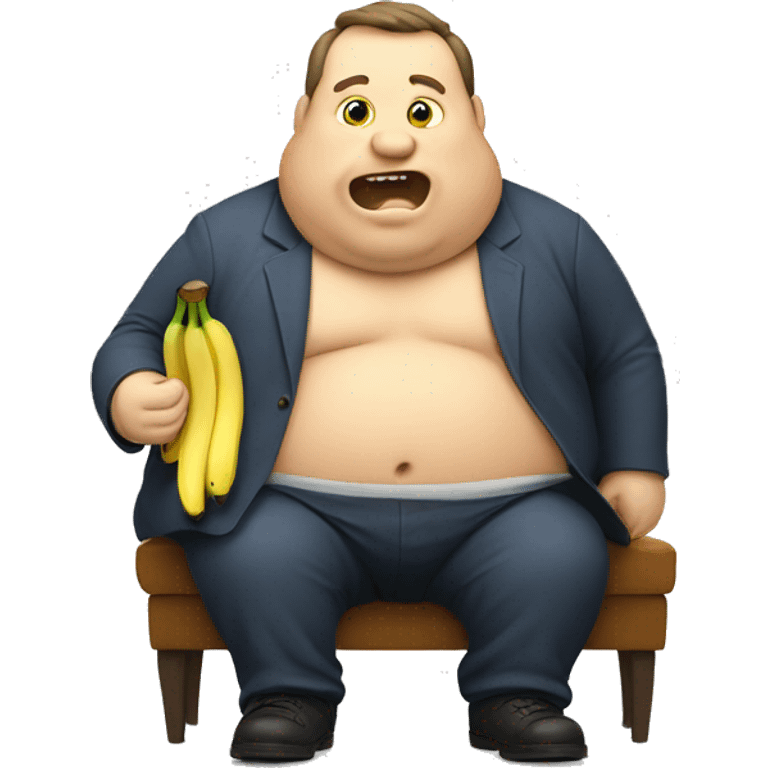 A fat man eats a banana emoji