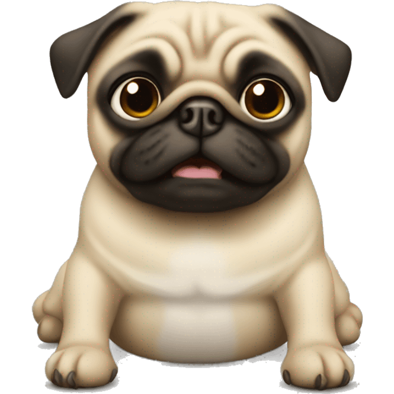 Pug with a top hate emoji