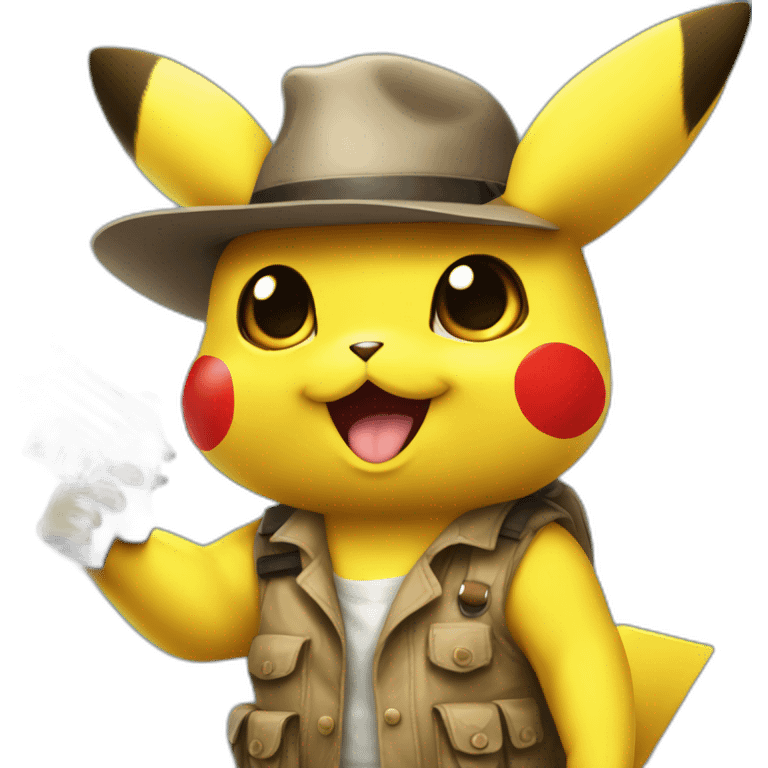 pikachu, holding watergun, mafia trenchocat emoji