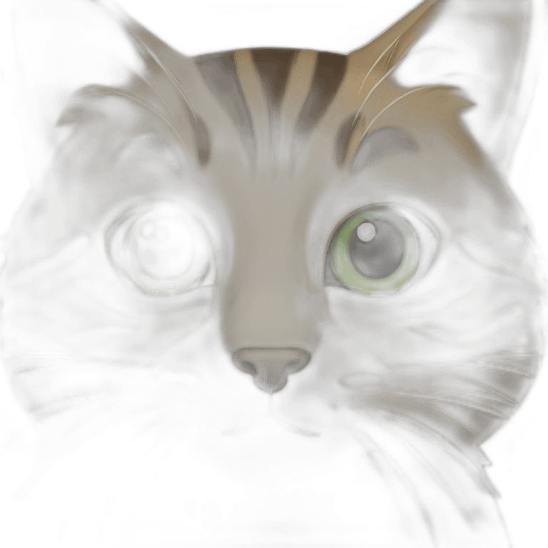 Tabby cat with big green eyes and long whiskers emoji