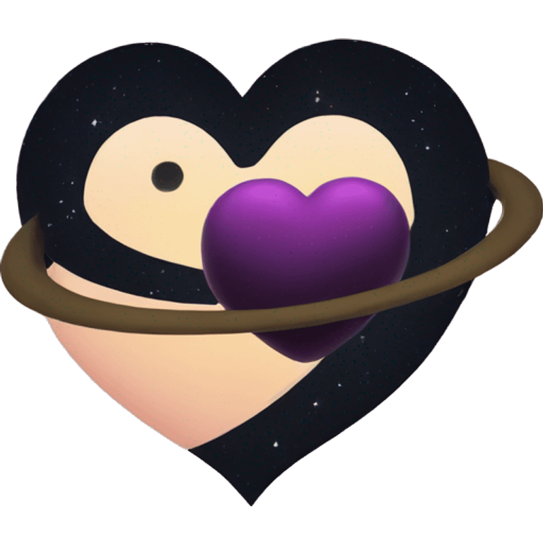 heart shape saturn emoji