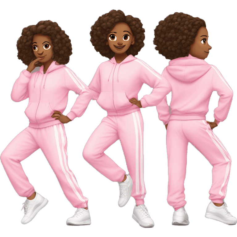 dancing-white-brunette-girl-pink-oversize-tracksuit emoji