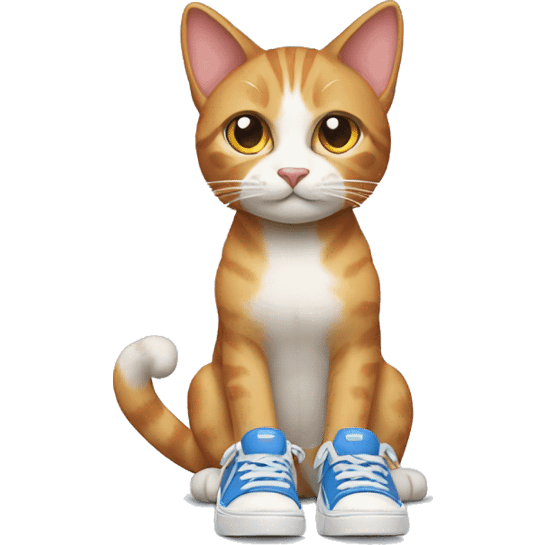 cat wearing sneakers on all four paws emoji