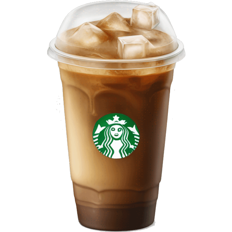 Starbuck ice coffee with ice cubes emoji