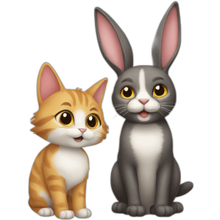 cat and rabbit emoji