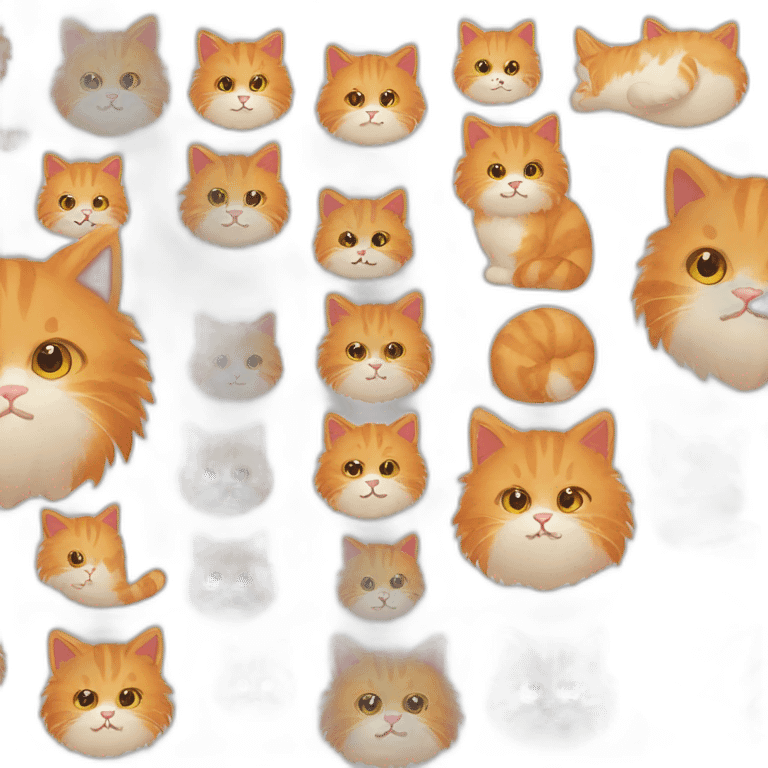 fluffy ginger cat emoji