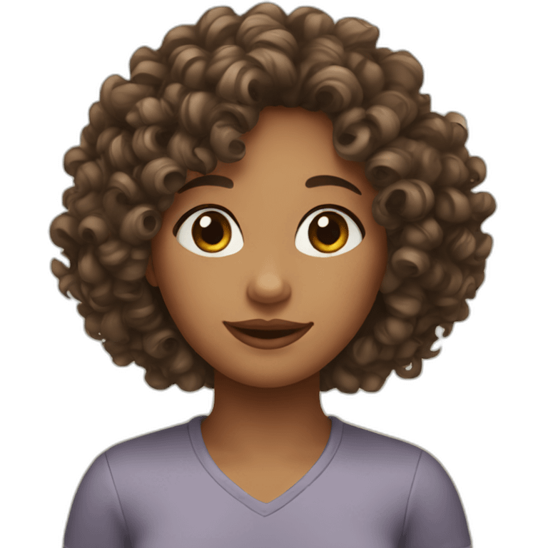 A curly girl emoji