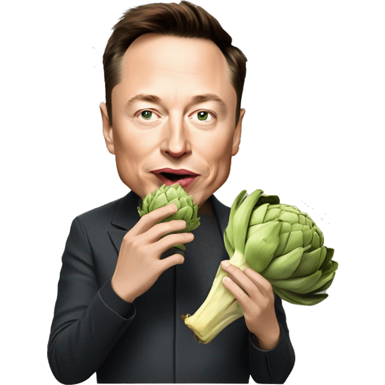 elon musk eating an artichoke emoji