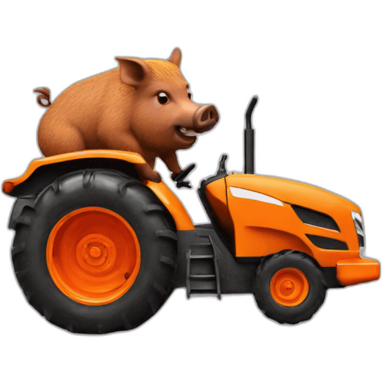 boar on the orange tractor emoji