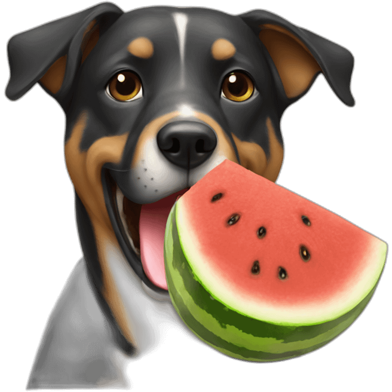 Dog eating watermelon emoji